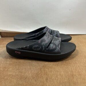 OOFOS OOahh Slide Women Size 8 Black Lightweight Recovery Sandals